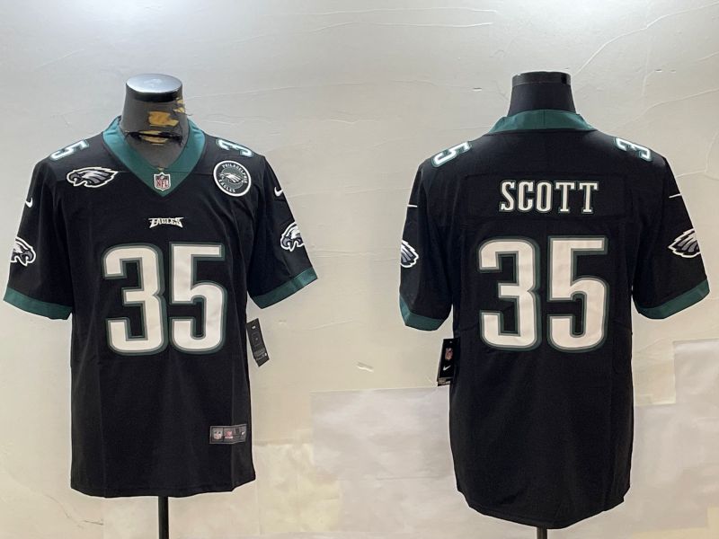 Men Philadelphia Eagles #35 Scott Black Second generation 2024 Nike Limited NFL Jersey style 4